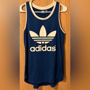 Adidas Navy Sleeveless Top with White Logo